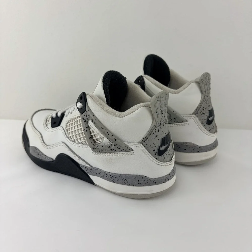 Nike Air Jordan 4 Retro White Cement Gray Kids Size 1Y IB4388-100